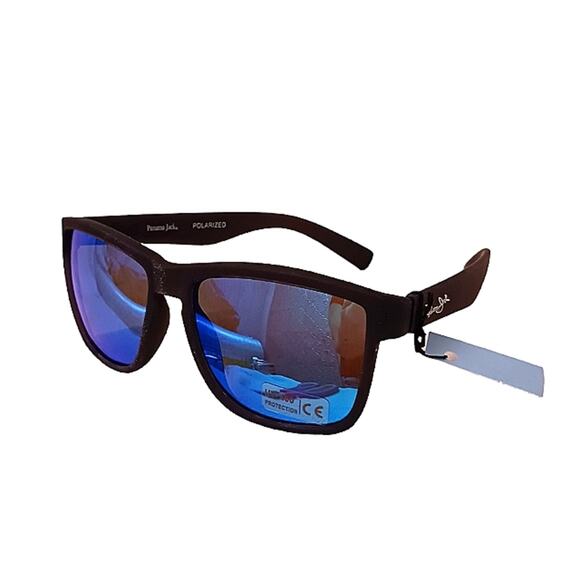 Panama Jack Sunglasses POLARIZED Blue Lens BLACK Frames 400 UV Modern - Picture 4 of 16